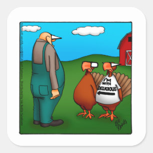 Funny Thanksgiving "I'm With Delicious" Stickers