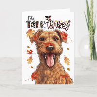 Funny Thanksgiving Irish Terrier Let's Talk Turkey