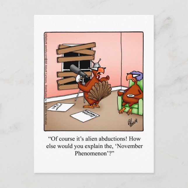 Funny Thanksgiving "November Phenomenon" Postcard (Front)