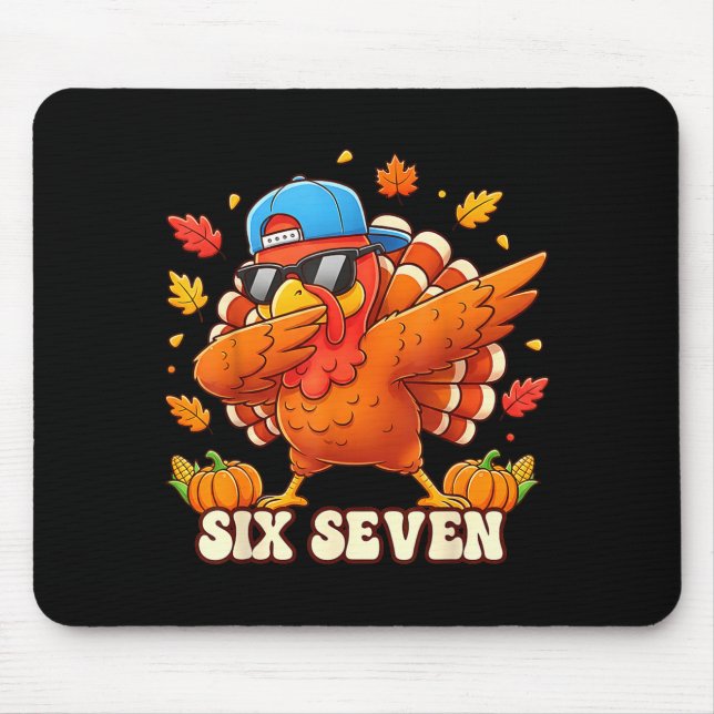 Funny Thanksgiving Outfit Kids Toddler Boys Dab Tu Mouse Mat (Front)