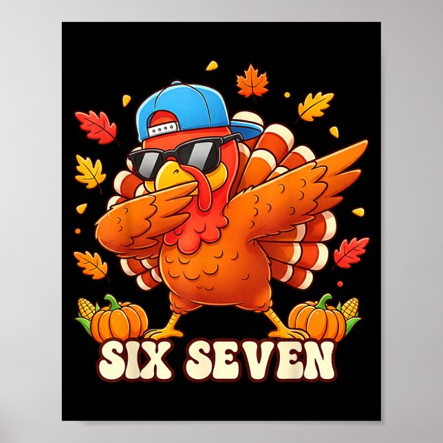 Funny Thanksgiving Outfit Kids Toddler Boys Dab Tu Poster (Front)