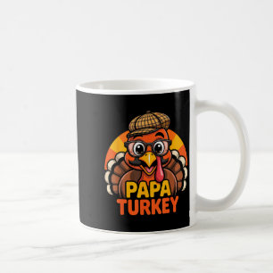 Funny Thanksgiving Papa Turkey Family Matching Men Coffee Mug