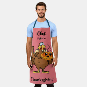 Funny Thanksgiving Personalised Name gift idea Apron