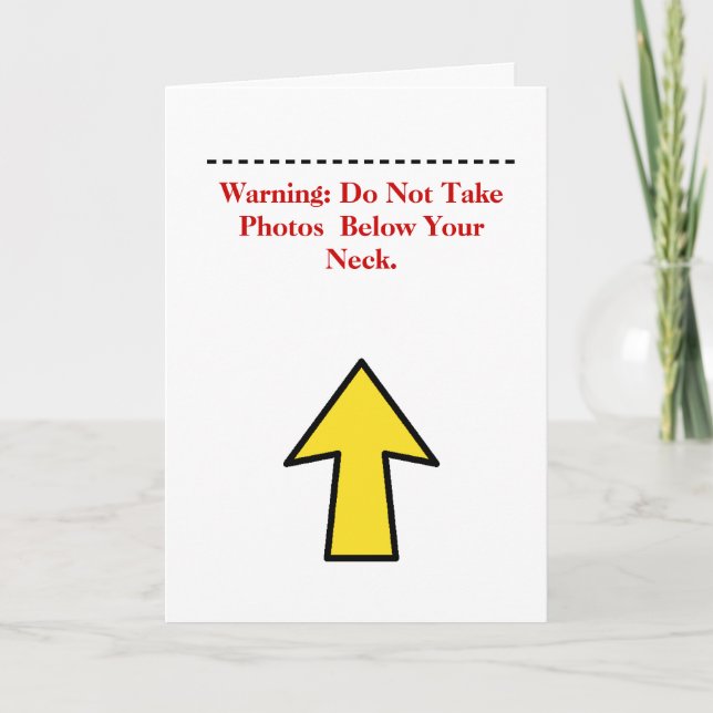 Funny Thanksgiving Photo Warning Greeting Card (Front)