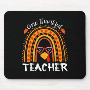 Funny Thanksgiving Rainbow Leopard Fall One Thankf Mouse Mat