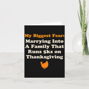 Funny Thanksgiving Running Turkey Trot Marrying In Card