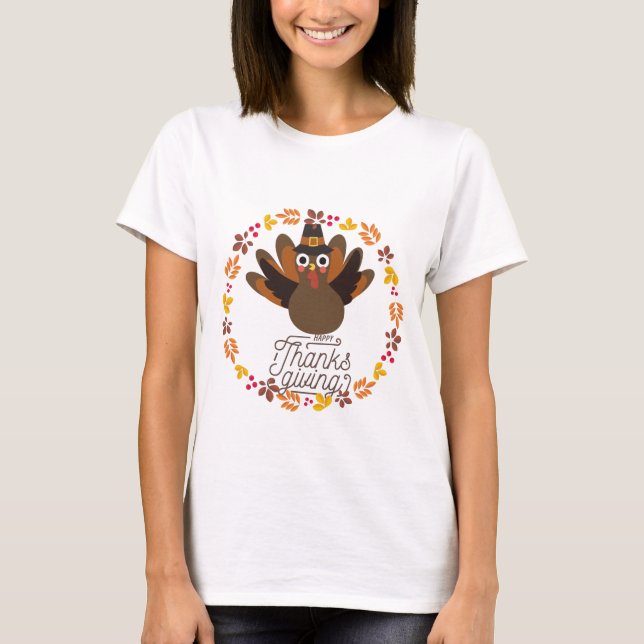Funny Thanksgiving Shirt, Vegetarian Shirt, Thanks T-Shirt (Front)