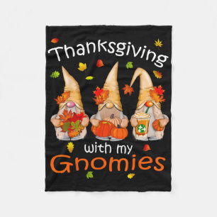 Funny Thanksgiving Shirts For Women Gnome - Gnomie Fleece Blanket