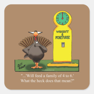 Funny Thanksgiving Square Stickers 