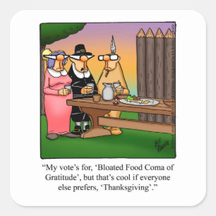 Funny Thanksgiving Stickers "Food Coma"