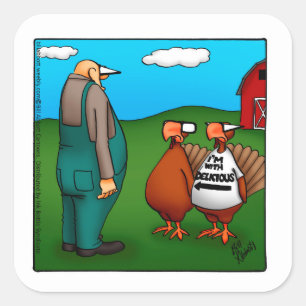 Funny Thanksgiving Stickers "I'm with Delicious"