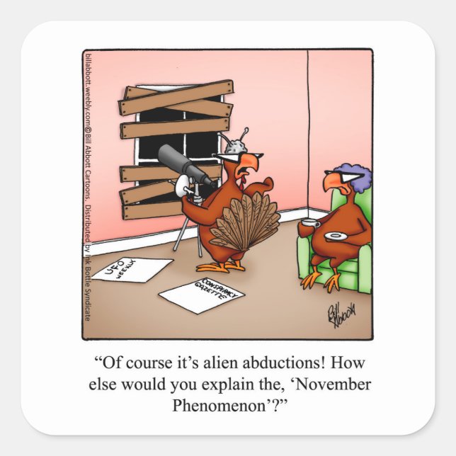 Funny Thanksgiving Stickers "November Phenomenon" (Front)