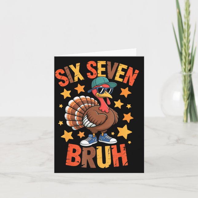 Funny Thanksgiving Turkey 67 Bruh Fall Farm Men Wo Card (Front)