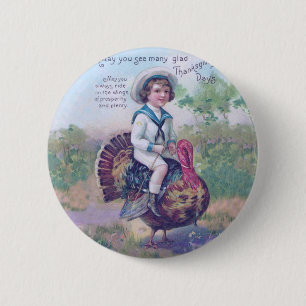 Funny Thanksgiving Turkey 6 Cm Round Badge