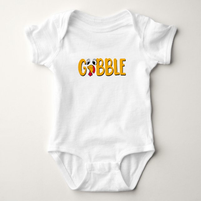 Funny Thanksgiving Turkey Baby Bodysuit (Front)