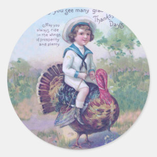 Funny Thanksgiving Turkey Classic Round Sticker