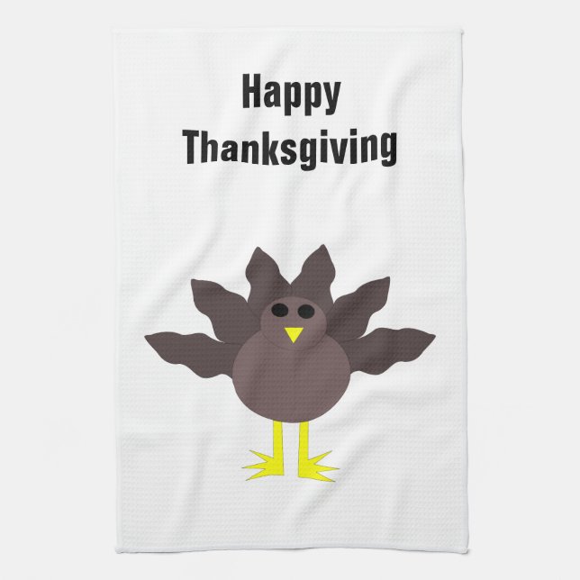 Funny Thanksgiving Turkey Customisable Kitchen Tow Tea Towel (Vertical)