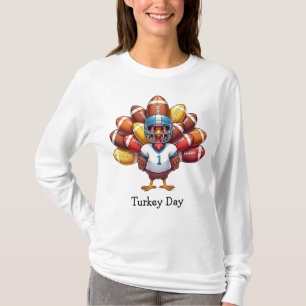 Funny Thanksgiving Turkey Day Football  T-Shirt