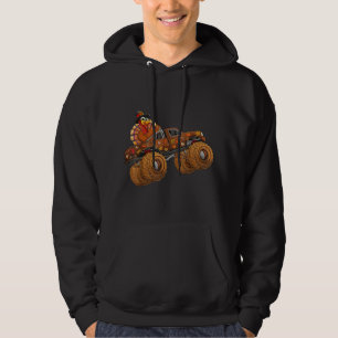 Funny Thanksgiving turkey day riding monster truck Hoodie