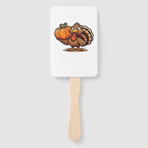 Funny Thanksgiving Turkey Design  Family Holiday M Hand Fan
