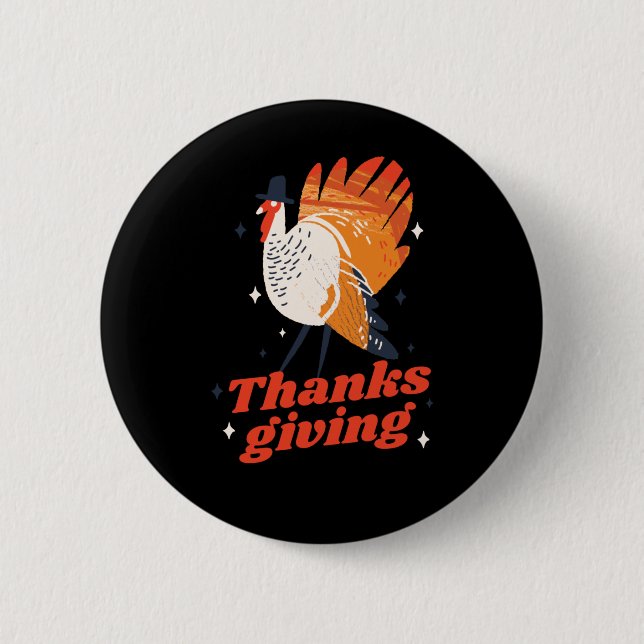 Funny Thanksgiving Turkey Dinner 6 Cm Round Badge (Front)