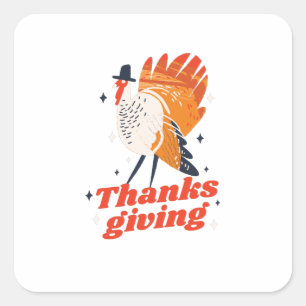 Funny Thanksgiving Turkey Dinner Square Sticker