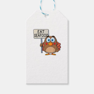 Funny Thanksgiving Turkey Eat Seafood Gift Tags