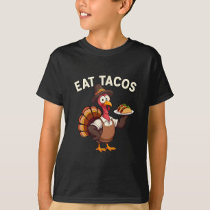 Funny Thanksgiving Turkey Eat Tacos Mexican Thanks T-Shirt