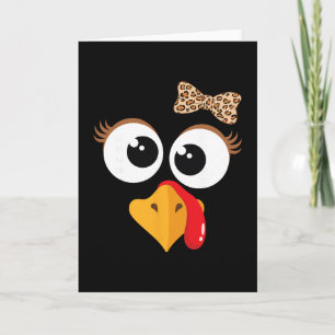 Funny Thanksgiving Turkey Face Costume Women Girl Card