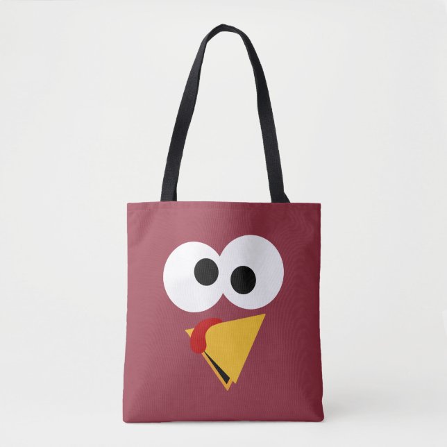 Funny Thanksgiving Turkey Face Tote Bag (Front)