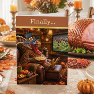Funny Thanksgiving Turkey Football Game Holiday Card