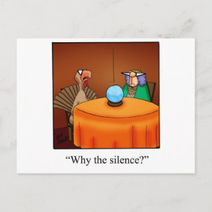 Funny Thanksgiving Turkey Fortune Cartoon Gifts! Holiday Postcard