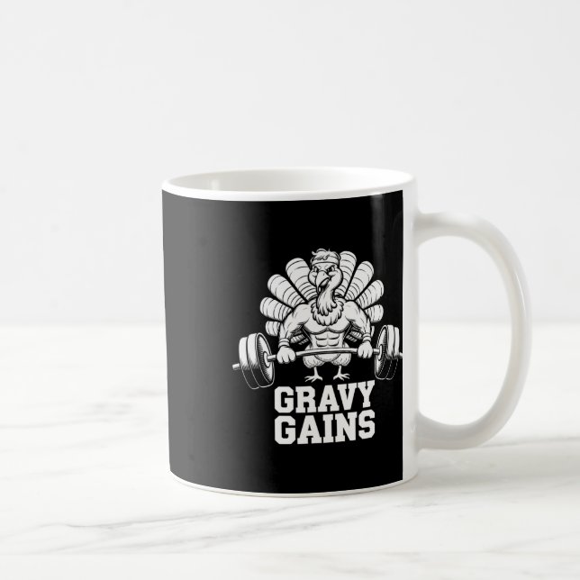 Funny Thanksgiving Turkey Gravy Gains Motivation G Coffee Mug (Right)