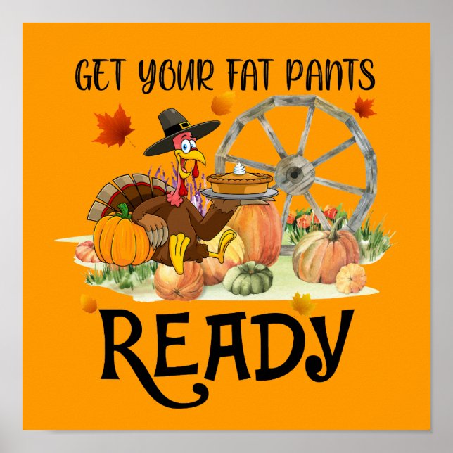 funny Thanksgiving turkey Holiday Poster (Front)