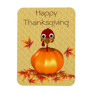 Funny Thanksgiving Turkey in Pumpkin - Magnet