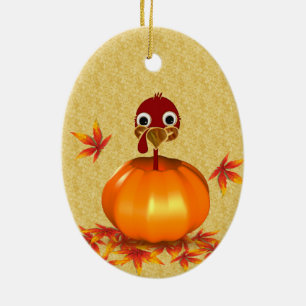 Funny Thanksgiving Turkey in Pumpkin - Ornament