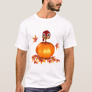 Funny Thanksgiving Turkey in Pumpkin - T-Shirt
