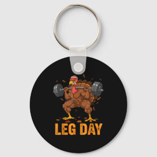 Funny Thanksgiving Turkey Leg Day Gym Workout Fitn Key Ring