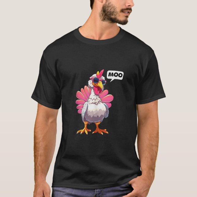 Funny Thanksgiving Turkey Moo I m A Cow Men Women  T-Shirt (Front)