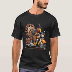 Funny Thanksgiving turkey on a motorcycle  T-Shirt