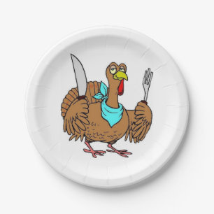 Funny Thanksgiving Turkey Paper Plate