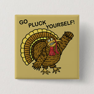 Funny Thanksgiving Turkey Pun 15 Cm Square Badge