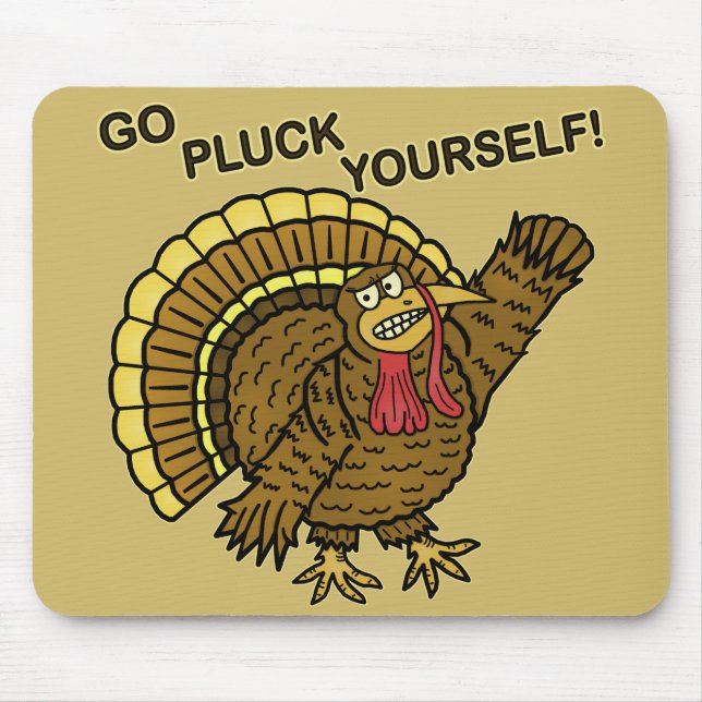 Funny Thanksgiving Turkey Pun Mouse Mat (Front)