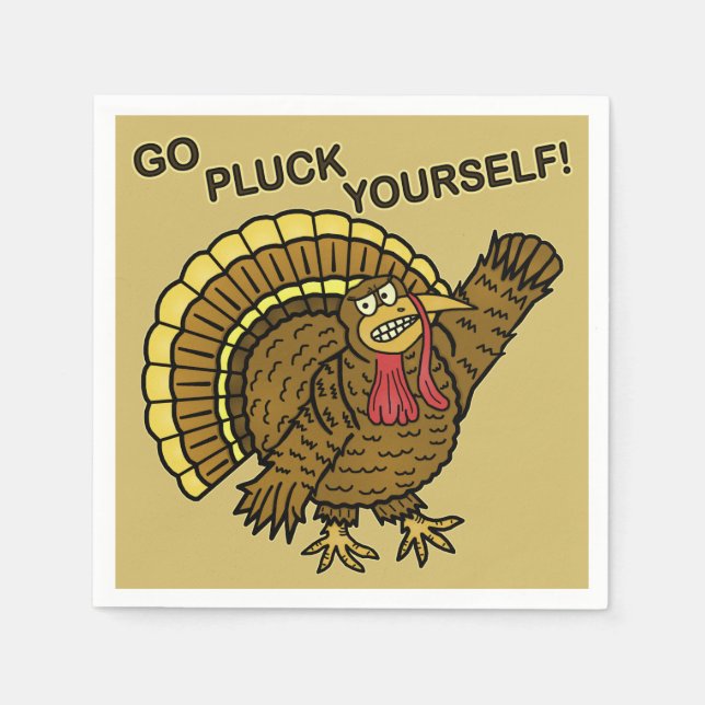 Funny Thanksgiving Turkey Pun Napkin (Front)