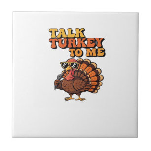 Funny Thanksgiving Turkey Retro 70s Talk Turkey T Tile