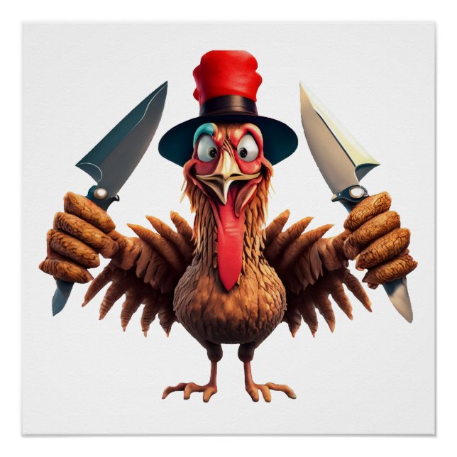 Funny Thanksgiving Turkey Revenge – Christmas  Poster (Front)