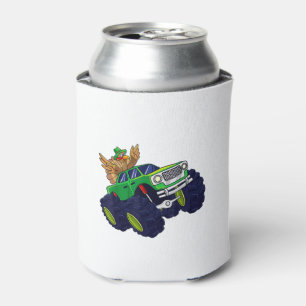 Funny Thanksgiving Turkey Riding Monster Truck Boy Can Cooler