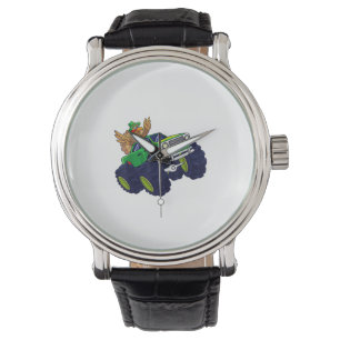 Funny Thanksgiving Turkey Riding Monster Truck Boy Watch