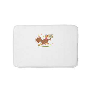 Funny Thanksgiving Turkey Says EAT TACOS Thanksgiv Bath Mat