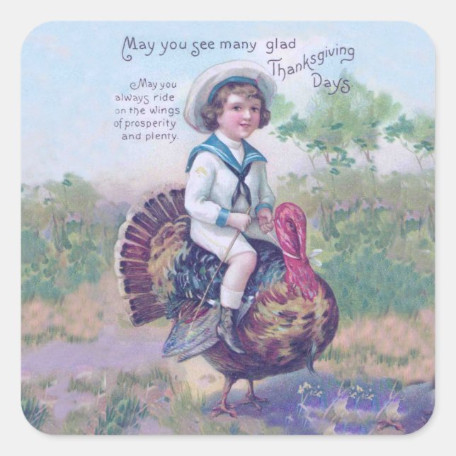 Funny Thanksgiving Turkey Square Sticker (Front)